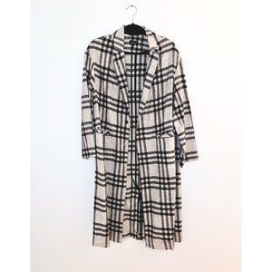 Topshop check midi jacket